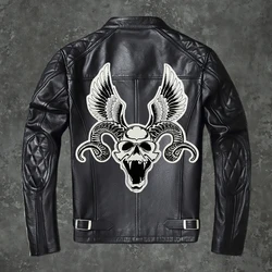 Demon Sheep Horn Skeleton Large Embroidery Patch Motorcycle Knight Jacket back  Decoration Personalized  DIY Badge Hand Sewing