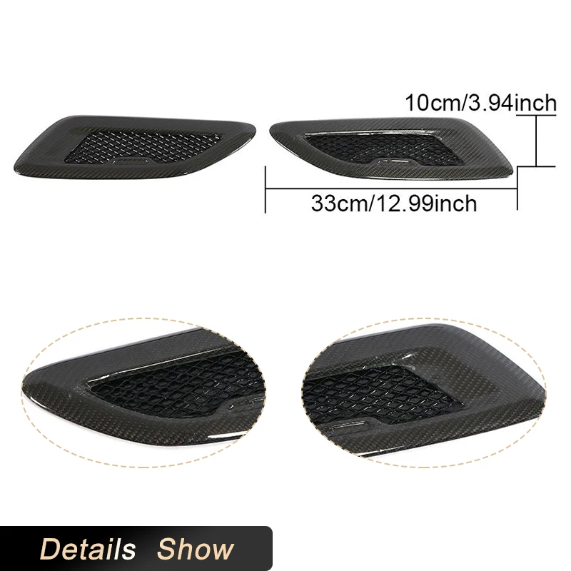 Universal Carbon Fiber Car Front Hood Bonnet Air Vents Trim for BMW F80 F82 F83 E46 E90 for Audi A3 A4 A5 S3 S4 S5 for Benz W205 - view 5