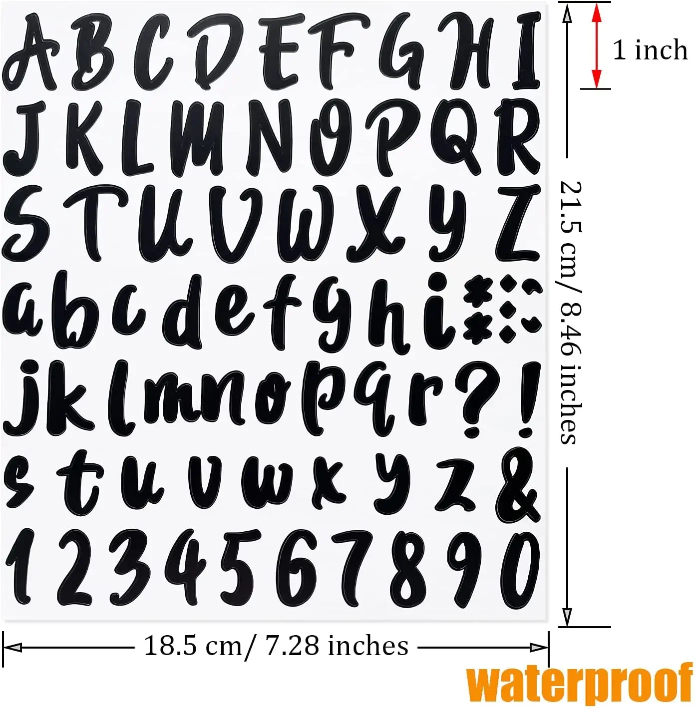 Self Adhesive Vinyl Letters Numbers Stickers, Alphabet Number Stickers,Decals for Door, Business, Address Number 1 Inch