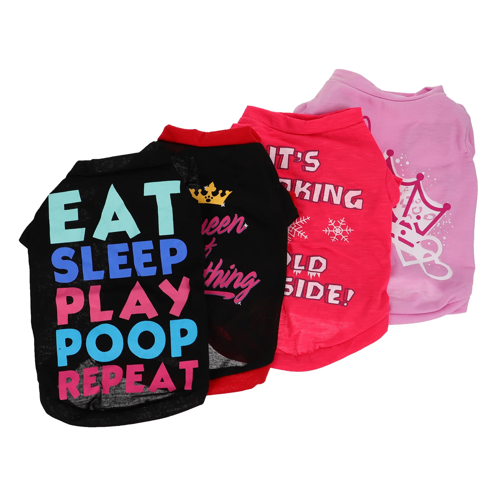 

4Pcs Pet Dog T-Shirt Vest Summer Lightweight Breathable Apparel for Small Dogs Cats Suitable Outdoor Activities