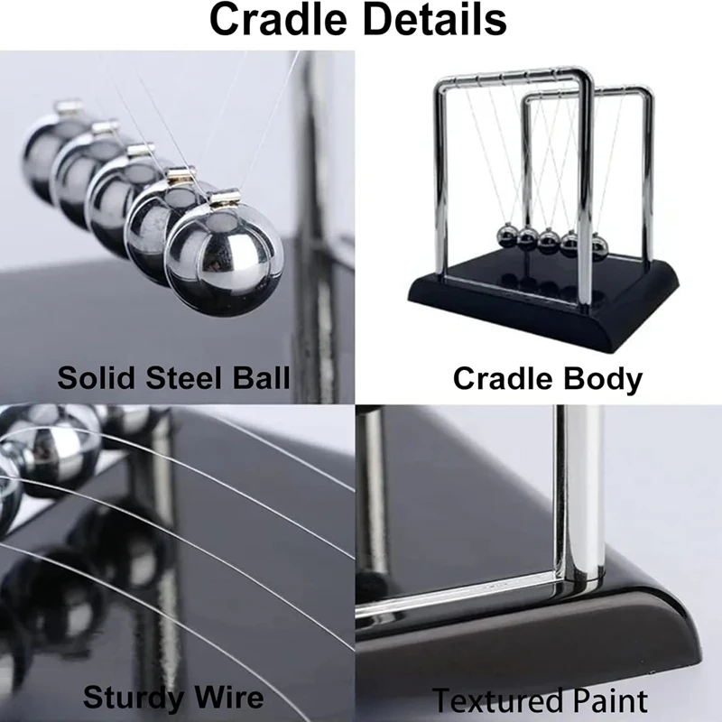 Newton's Cradle Balance Steel Ball Teaching Supplies Physics Science Pendulum Desktop Toys Stress Relief Gifts Home Decoration