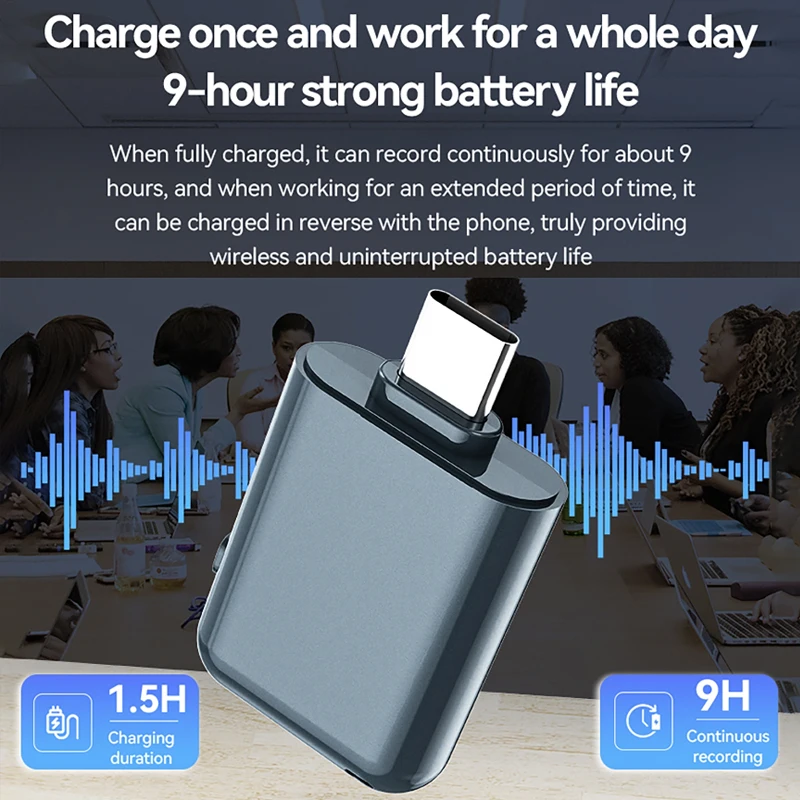 

AI-диктофон с поддержкой 256 языков, управлением через приложение ChatGPT-4, мини-аудиорекордер для встреч, лекций, AI-транскрипция