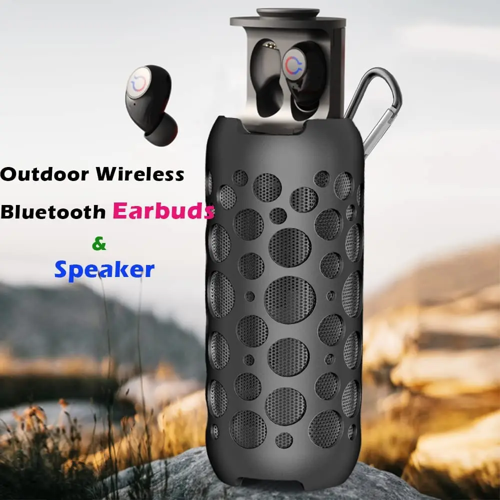 

Fouetoway Wireless Earbuds with Bluetooth Speakers (2 in 1), Portable Outdoor Small Speakers Deep Bass, Mini Wireless Earphone w