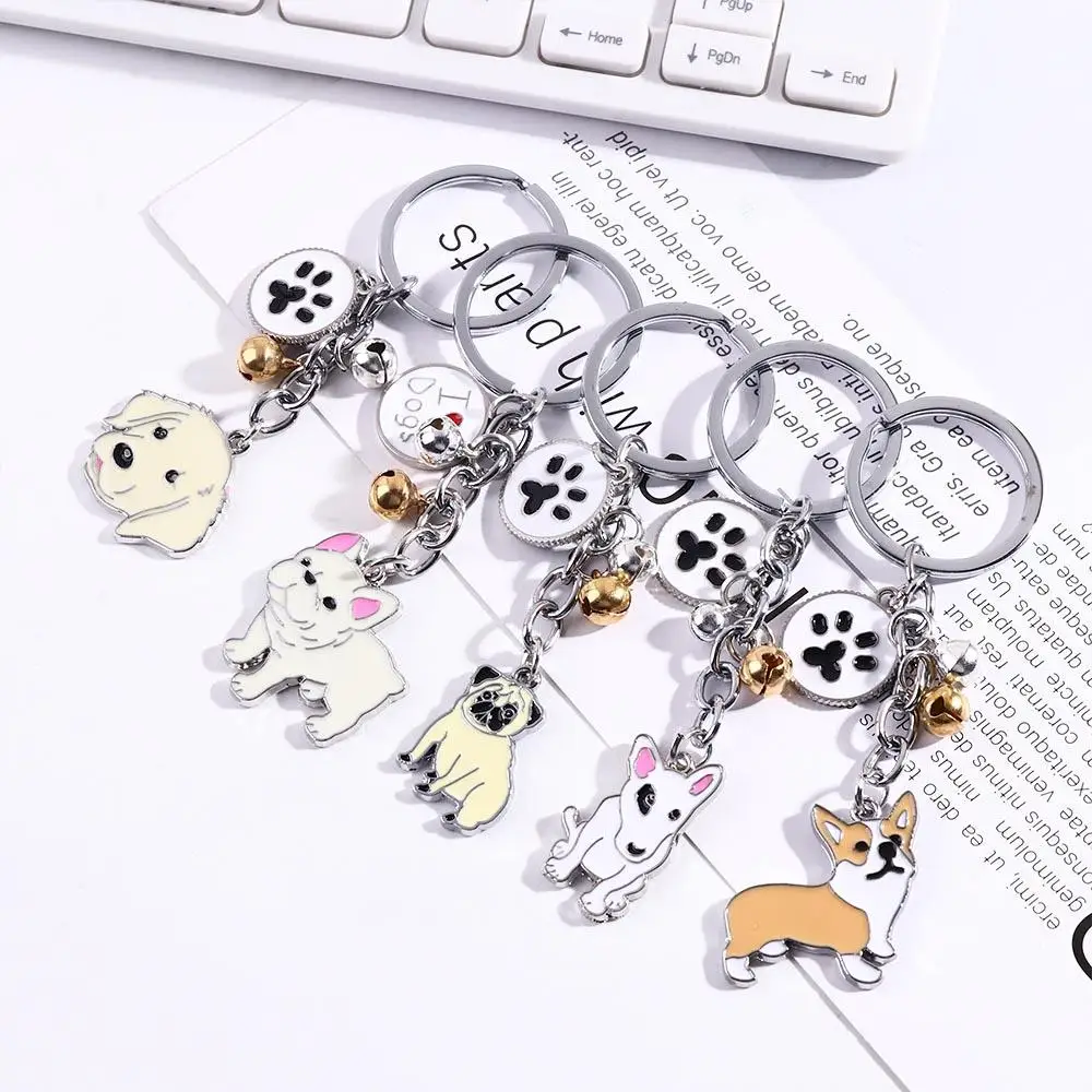 

Lover Gift Women Husky Animal Bell Maltese Enamel Pet Keychain Dog Keychain Pet Keyring Dog Pendant