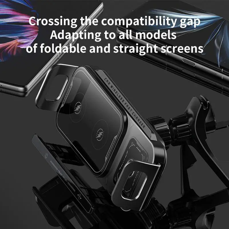 

Wireless Charger For Car Phone Touch Rotate Stand Retractable Automatic Clamping Smart Charger For Air Vent Road Trip Vehicle