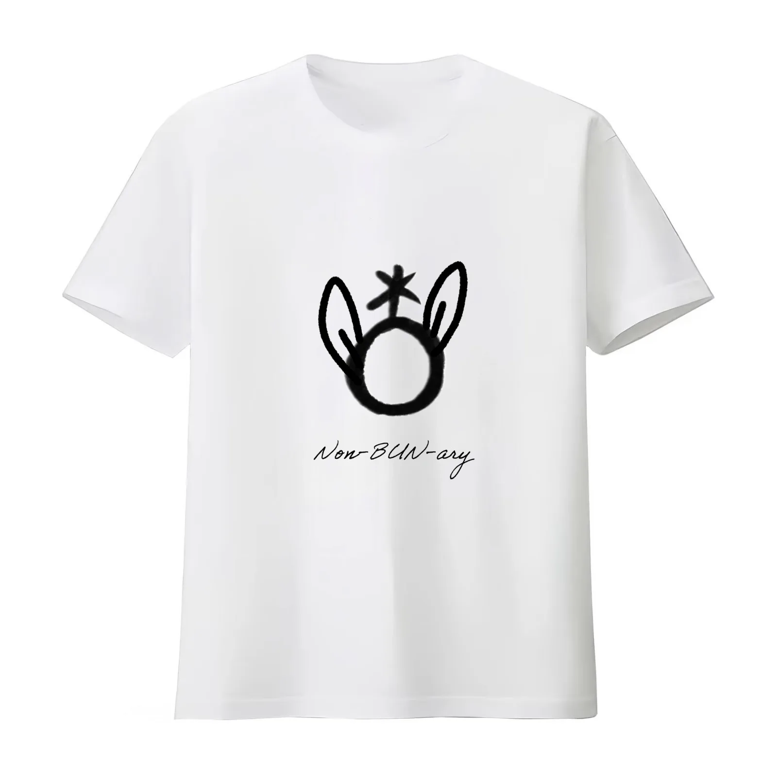 Gender Series - Non-BUN-ary T-Shirt Summer Casual Cotton Tee Oversized Streetwear Tops Vintage Graphic Print 100% Cotton