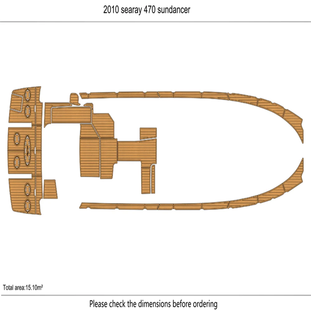 

2009-2015 searay 470 sundancer cockpit swim platform 1/4" 6mm EVA teak floor SeaDek MarineMat Gatorstep Style Self Adhesive