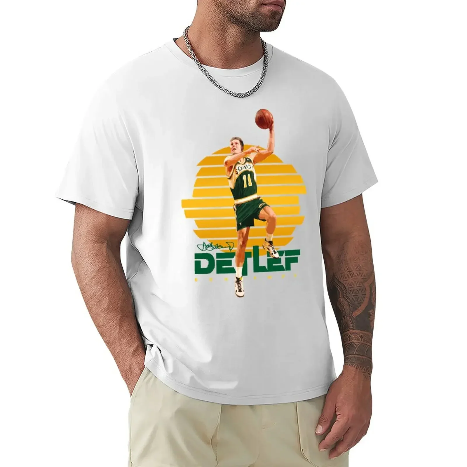 Detlef Schrempf T-shirt cute tops summer top graphics Men's t shirts