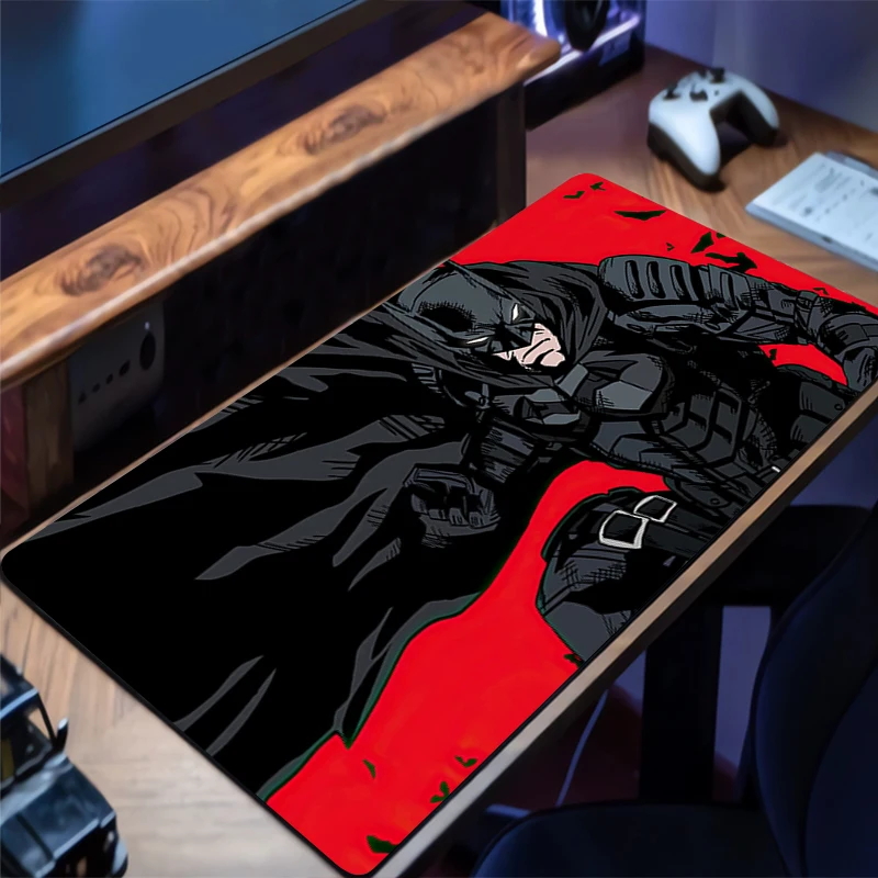 게임용 M-marvel B-batman 마우스 패드 HD 컴퓨터 사무실 게임 마우스패드 고무 미끄럼 방지 긴 특수 키보드 패드 데스크 매트
