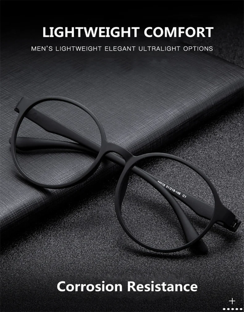 Ultralight TR90 Computer Anti Blue Light Glasses for Women and Men Retro Screw Free Design Big Round Frame Reading Glasses