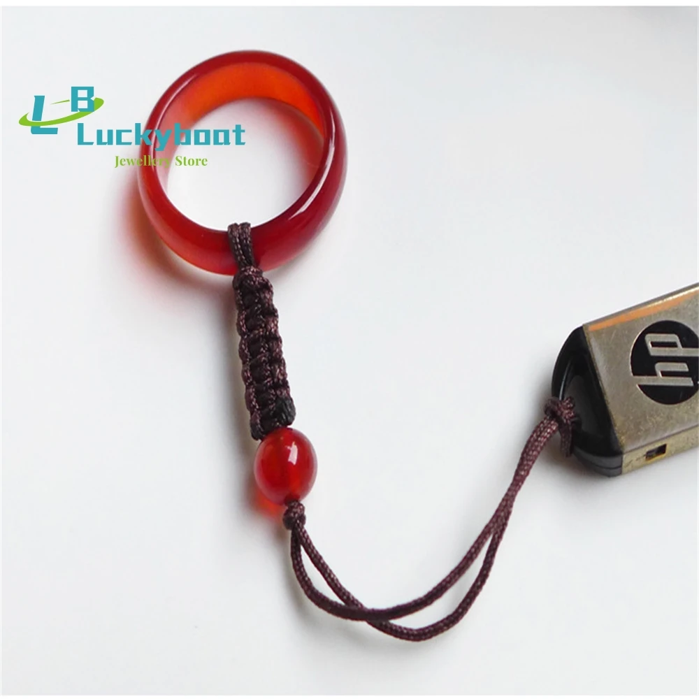 Jade Chalcedony Agate Mobile Phone Chain Mobile Phone Rope Key Chain Red Black Green White Multicolor