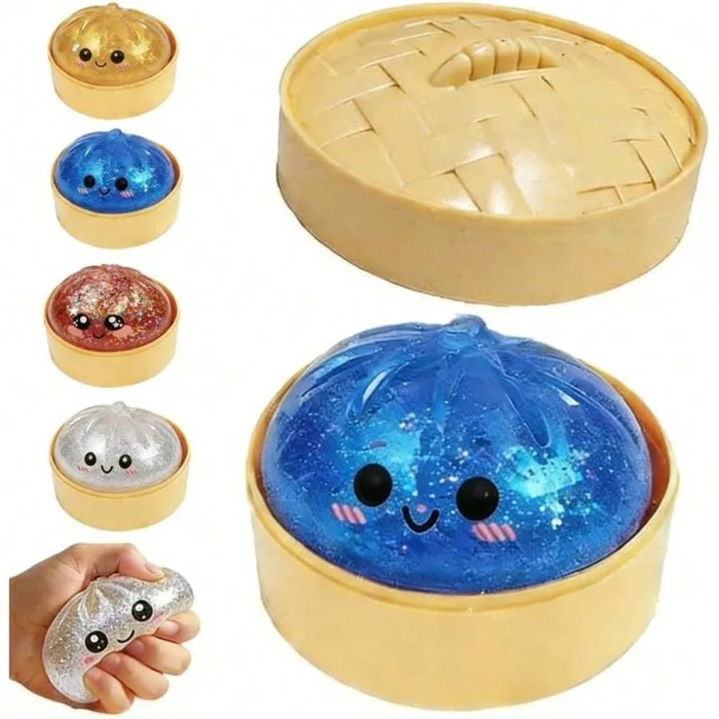 

Flour Filled Steamed Bun & Dumpling Squishy Toy, Soft Slow Rebound Stress Relief Ball, Realistic Food Squeeze Fidget Toy