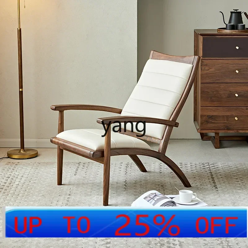 

LHH черный орех кресло для отдыха гостиная диван из цельного дерева кожаный одиночный стул для отдыха