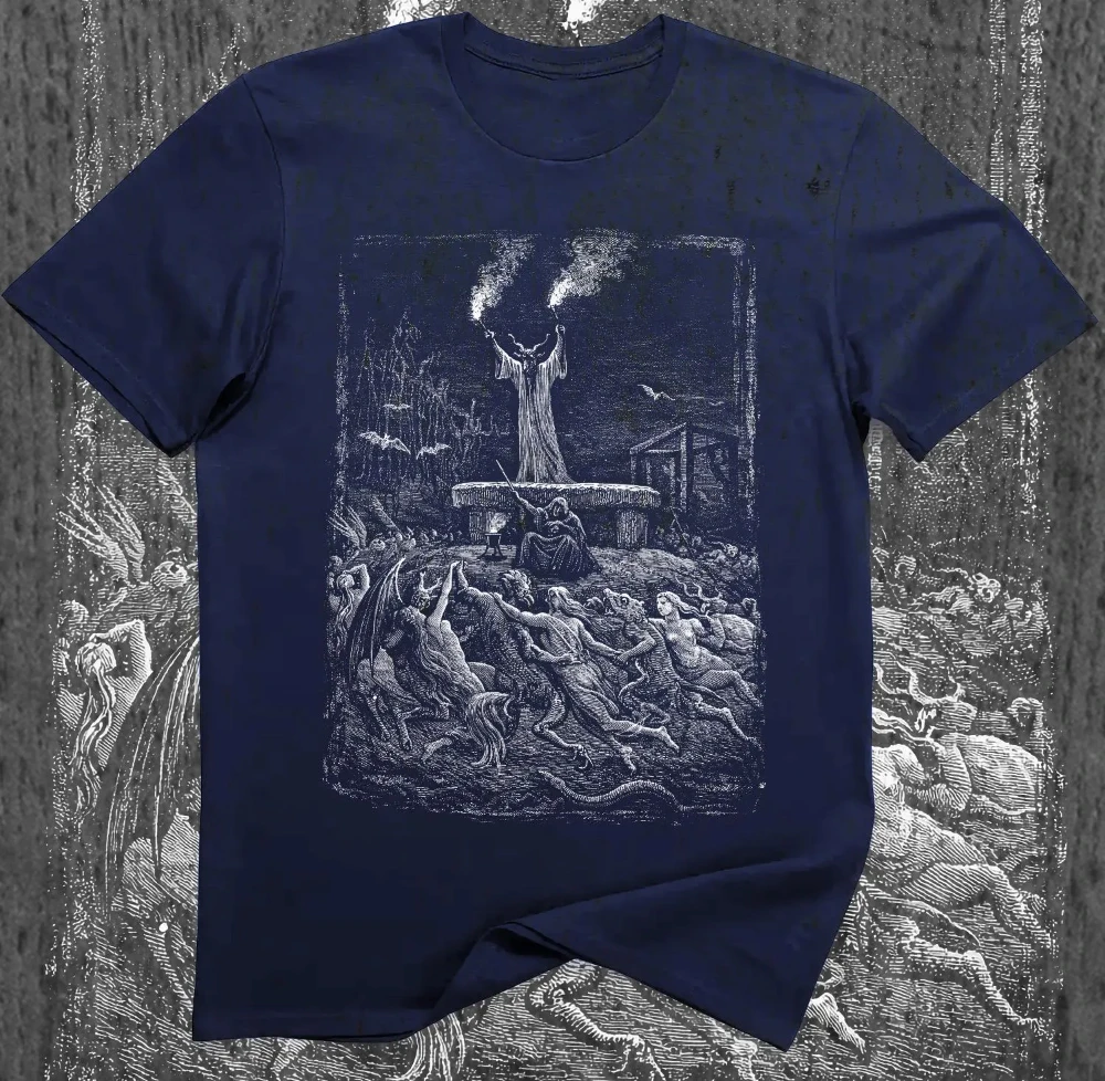Witch Sabbath Shirt - Bayard 1870 Mystery Art T-shirt, Dark Academy Gothic Style T-shirt, Casual Fashion Y2K Street Style Top
