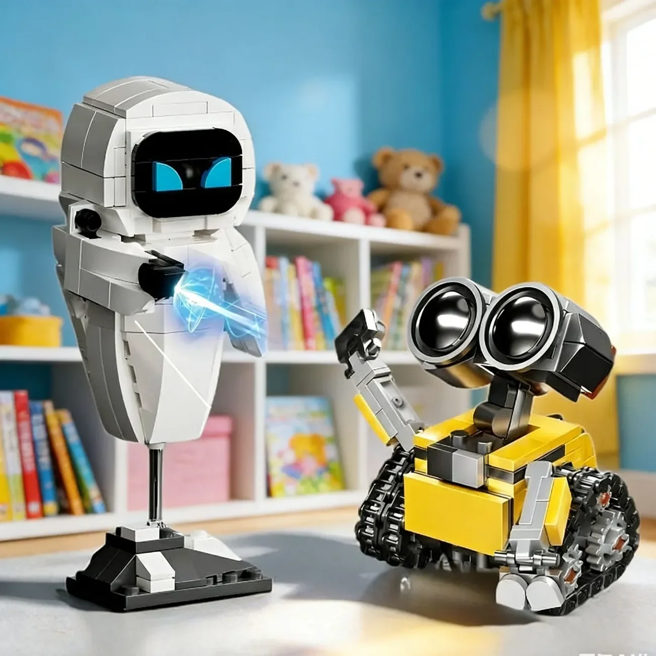 MOC Small Particle Robot Assembly Model Kit Action Figure Boy Educational Toy Buildable Collectible Mini Robot Building Blocks