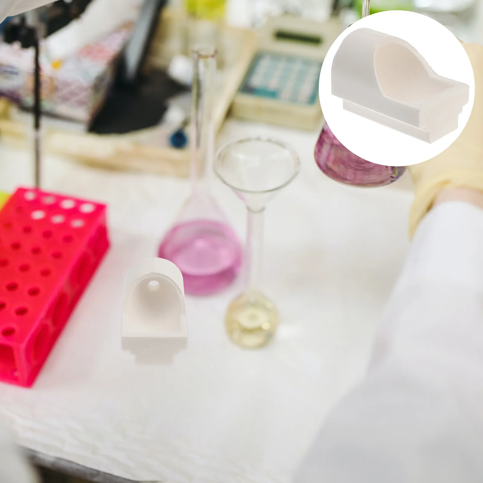 Taza de crisol de laboratorio, accesorios de fundición centrífuga, cuarzo blanco con capucha para Dental