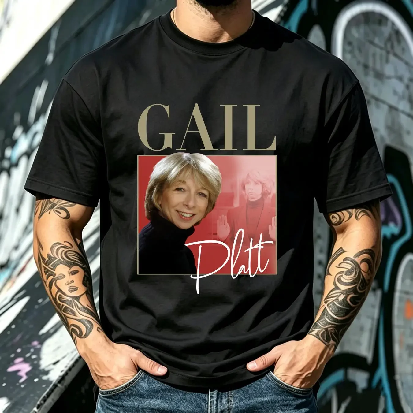 washed T Shirt gail platt coronation street unisex long or short sleeves vintage Washed Stretched fashion Slightly graphic Soft