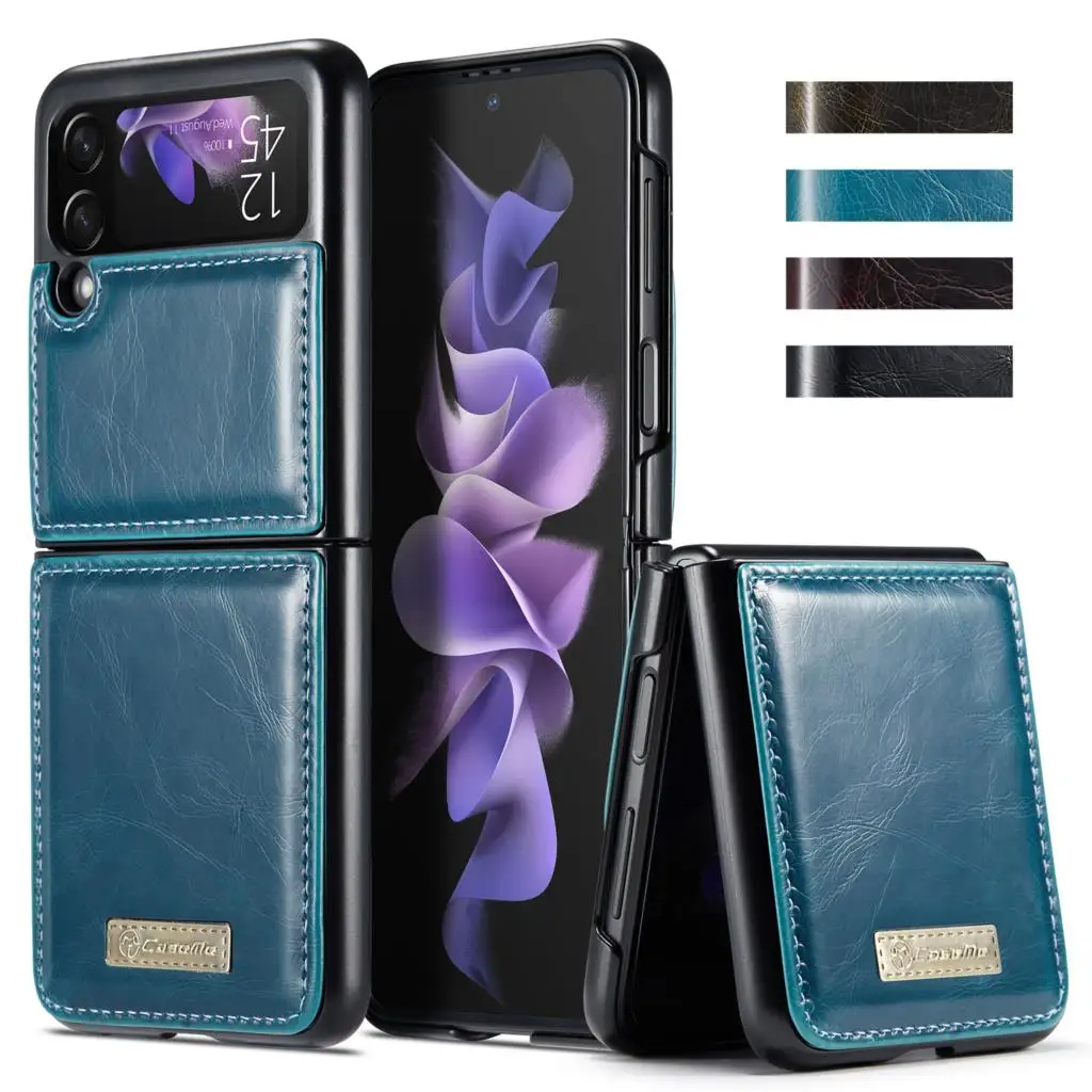 Anti-Shock Business Leather Case for Samsung Galaxy Z Flip 3 5G Flip3 Non-Slip Fashion Phone Bag Cover Capa