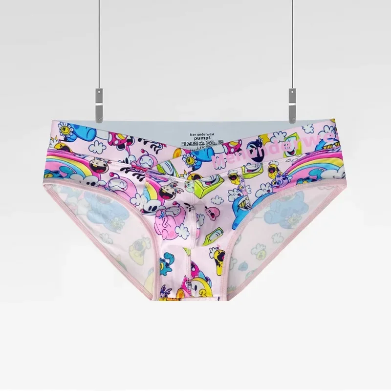 Cartoon Boys Cute Briefs Comfortable Underwear Convex Pouch Underpants Children\'s Sport Pink Swimsuit Men\'s Bottoms Panties Plus