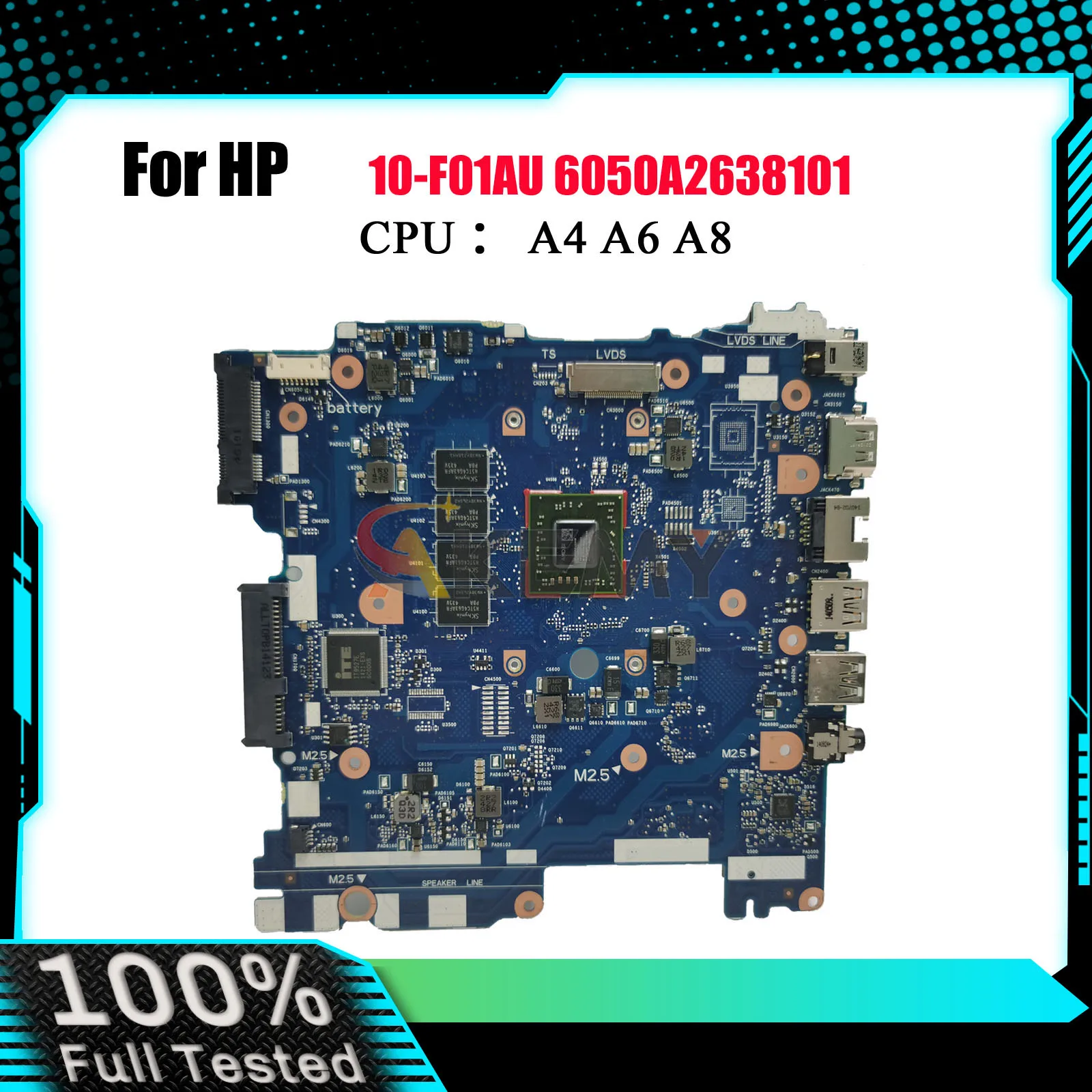 6050A2638101 HP Pavilion 10Z-F100 10-F ノートパソコンのマザーボード 758647-501 769701-501 E1-6200T CPU 2G RAM 100% 完全にテスト済み