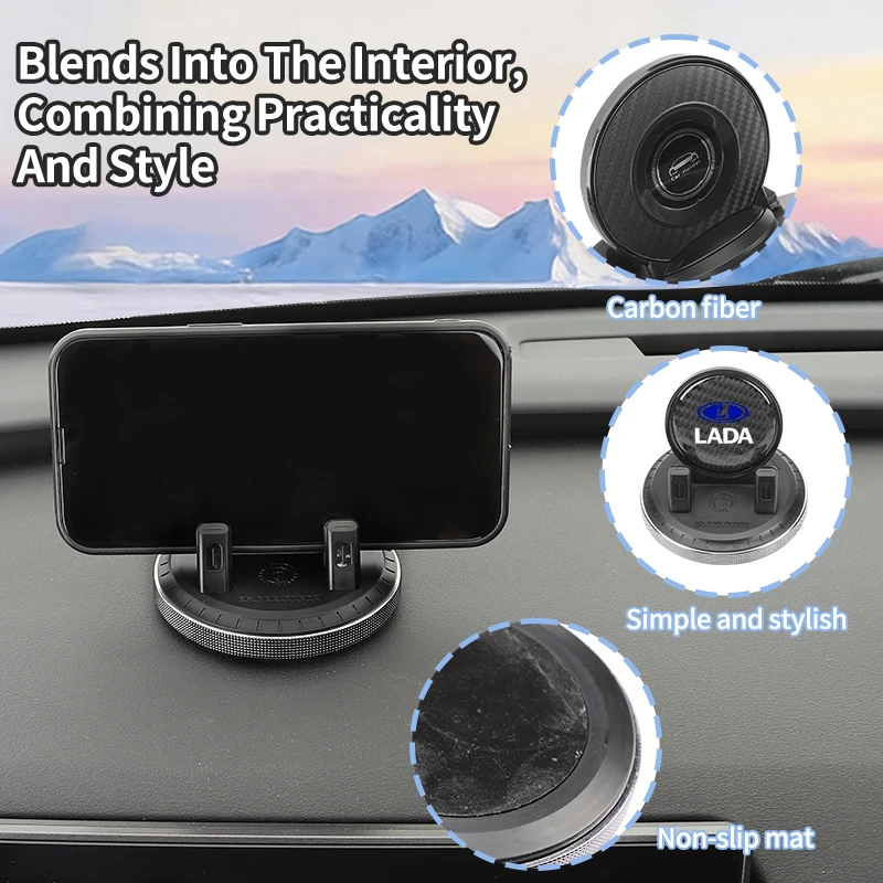 Car Dashboard Anti-slip Phone Holder Shockproof GPS Mount Accessories For Lada Priora Sedan Sport Kalina Granta Vesta Niva