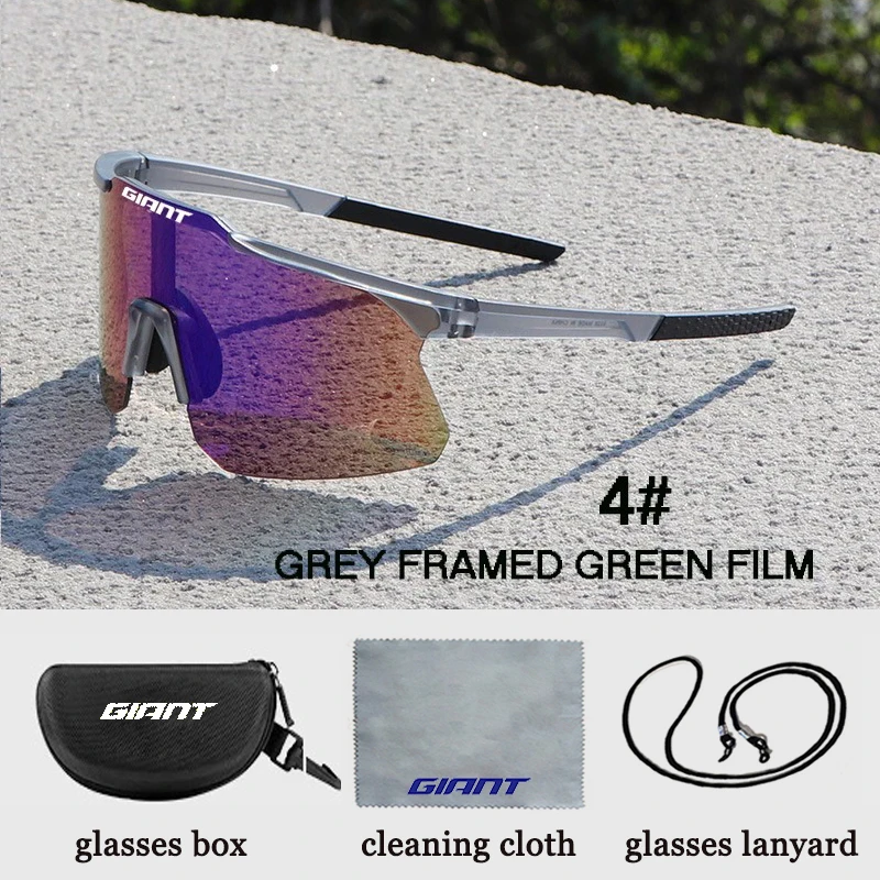 GIANT 2025, riesige neue Fahrradbrille, UV400-Schutz, beschlagfrei, Sport-Sonnenbrille für Männer und Frauen mit Etui 5