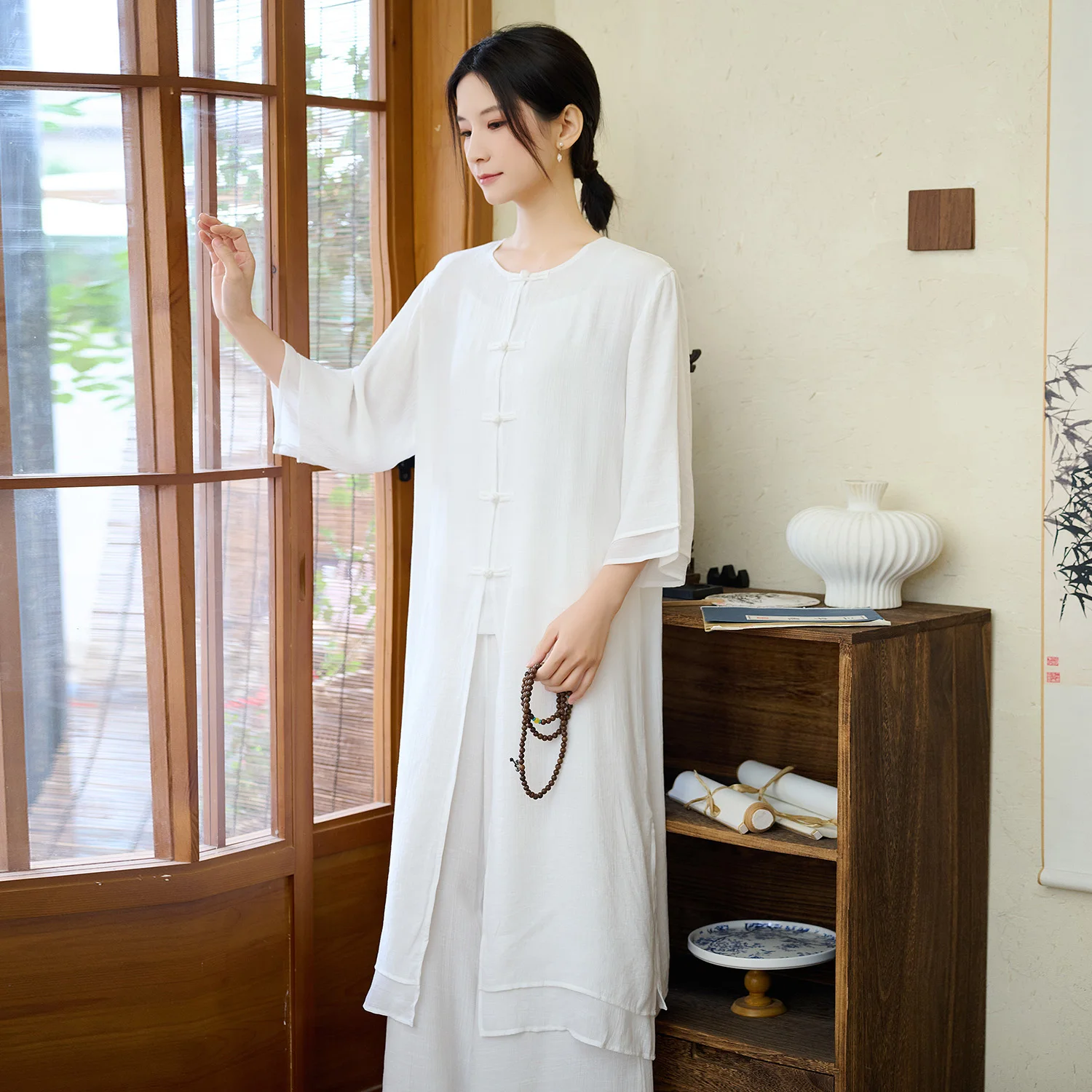 2026 New Ethnic Style Cotton Linen Zen Meditation Practice Suit Set Yoga Tea Dance Clothing Women's Fashion Spring Collection