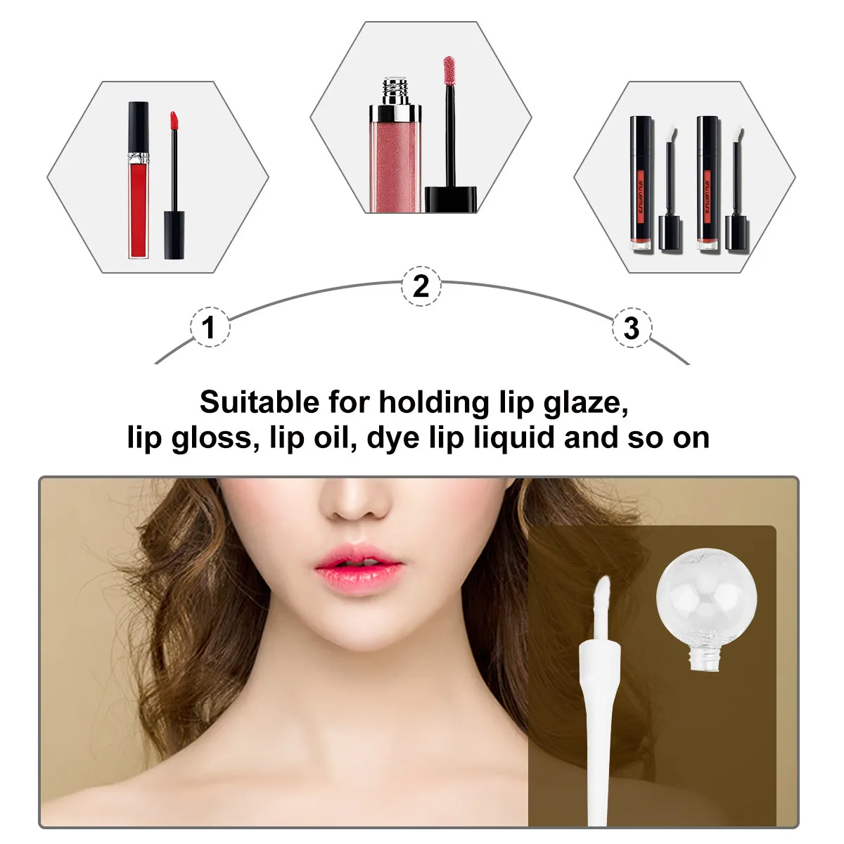 

14Pcs Lip Gloss Empty Tubes Lollipop Shape Refillable DIY Lipstick Bottles Portable Travel Transparent Lip Oil Containers