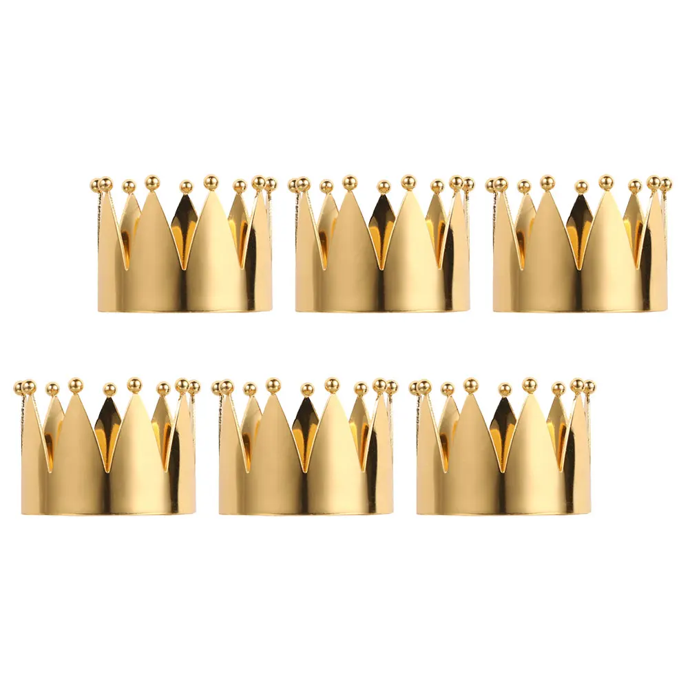 

6 Pcs Crown Napkin Ring Holder Gold European Style Metal Buckle for Napkins Rustic Holiday Tablecloth Accessories Dining Napkin