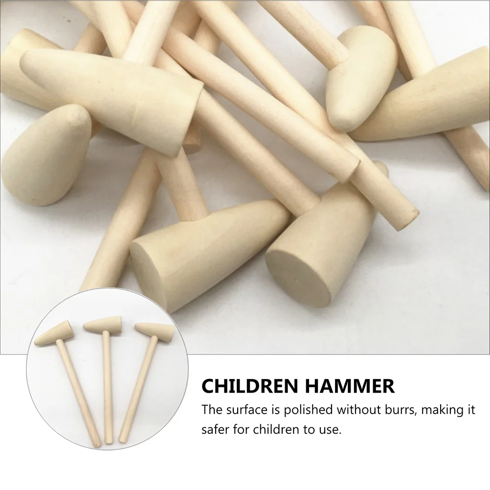 20 Stück Mini-Holzschlägel, leicht, tragbar, natürliches Material, sicher, geruchlos, DIY, handgefertigt, kreative Kindergartengeschenke
