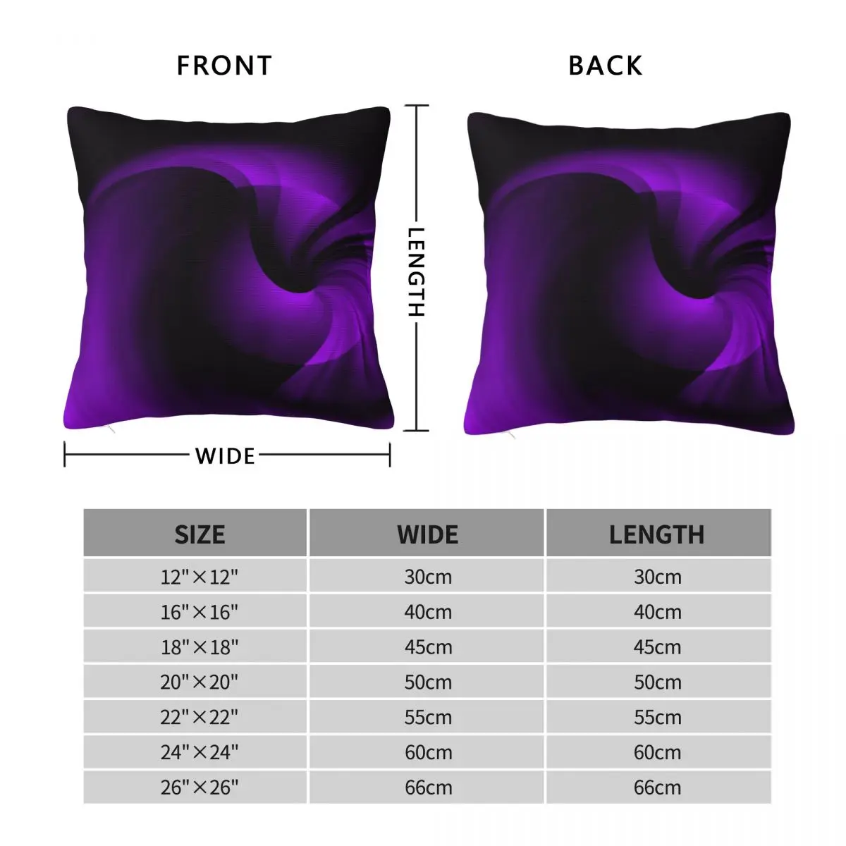 Purple Fractal Swirl Pillowcase Polyester Linen Velvet Printed Zip Decorative Pillow Case Bed Cushion Cover Wholesale