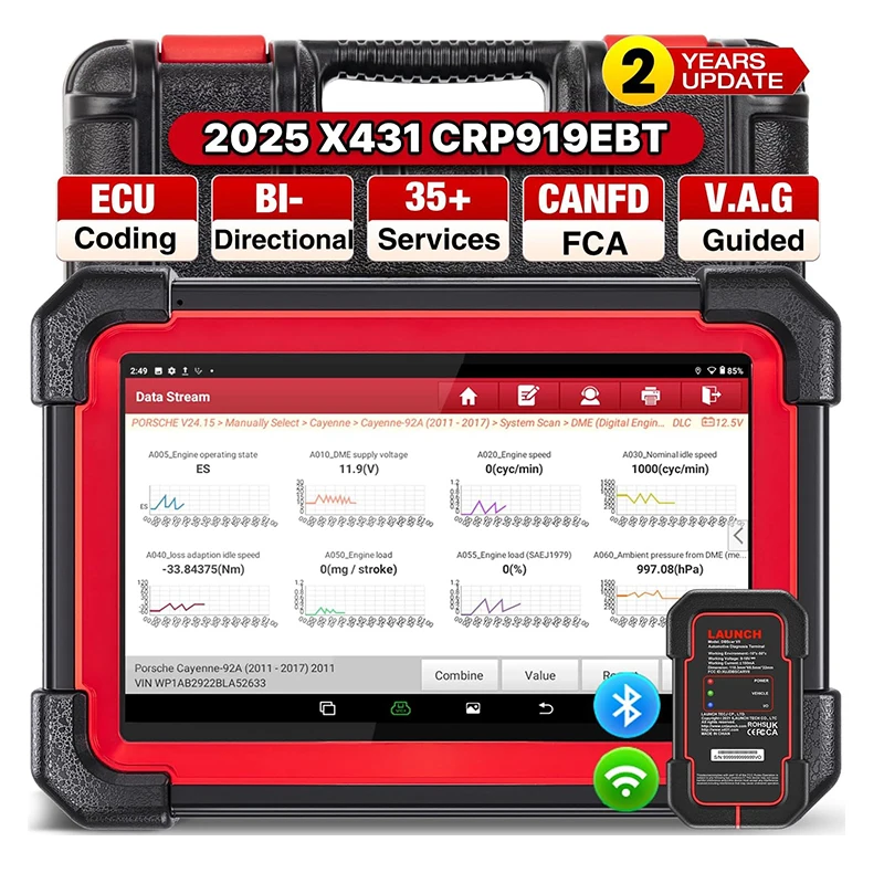 إطلاق CRP919E BT Elite أداة مسح ضوئي لاسلكية ثنائية الاتجاه CANFD & DOIP ECU Coding 2025 نظام تشخيصي كامل 31Reset FCA AutoAuth #1