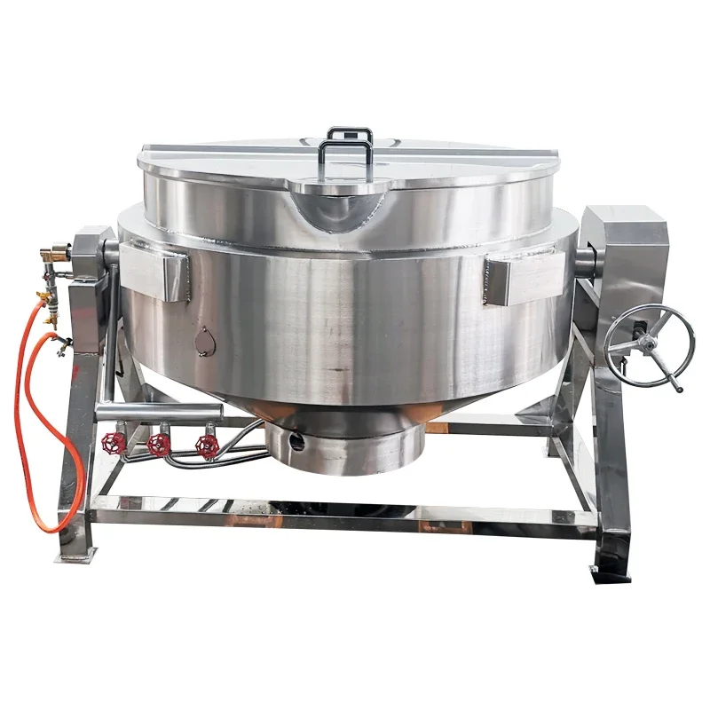 50L 100L 200L Electric  Heating Wholesale Jacket Kettle Food Big Batch Cooking Machine with Mixer Gas Industrial Cooker