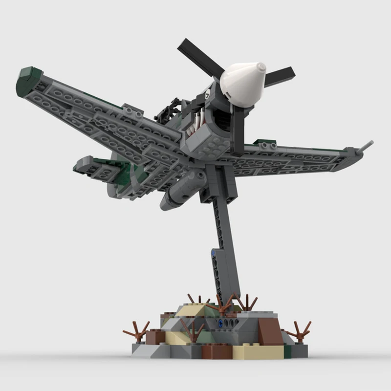 412pcs MOC Bouwstenen Curtiss P-40 Warhawk/Tomahawk/Cyclone Gevechtsvliegtuig Model Kit, Monteren Speelgoed, Kids Gift