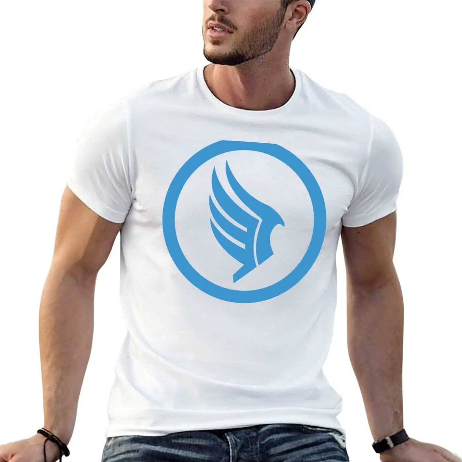Mass Effect - Paragon Logo (blue) T-Shirt Utility Work Short Sleeve Top