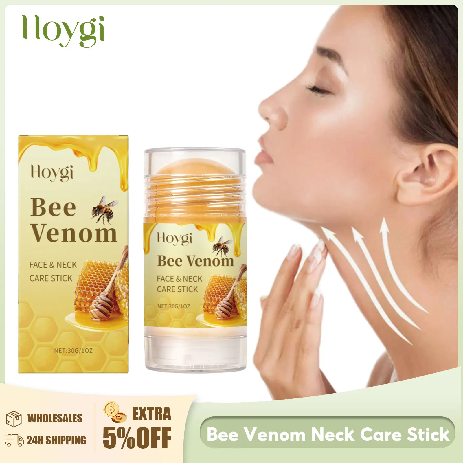 Bee Venom Face Neck Cream Stick Eliminate Double Chin Reduce Fine Lines Increase Skin Elasticity Rejuvenation Neck Care Products