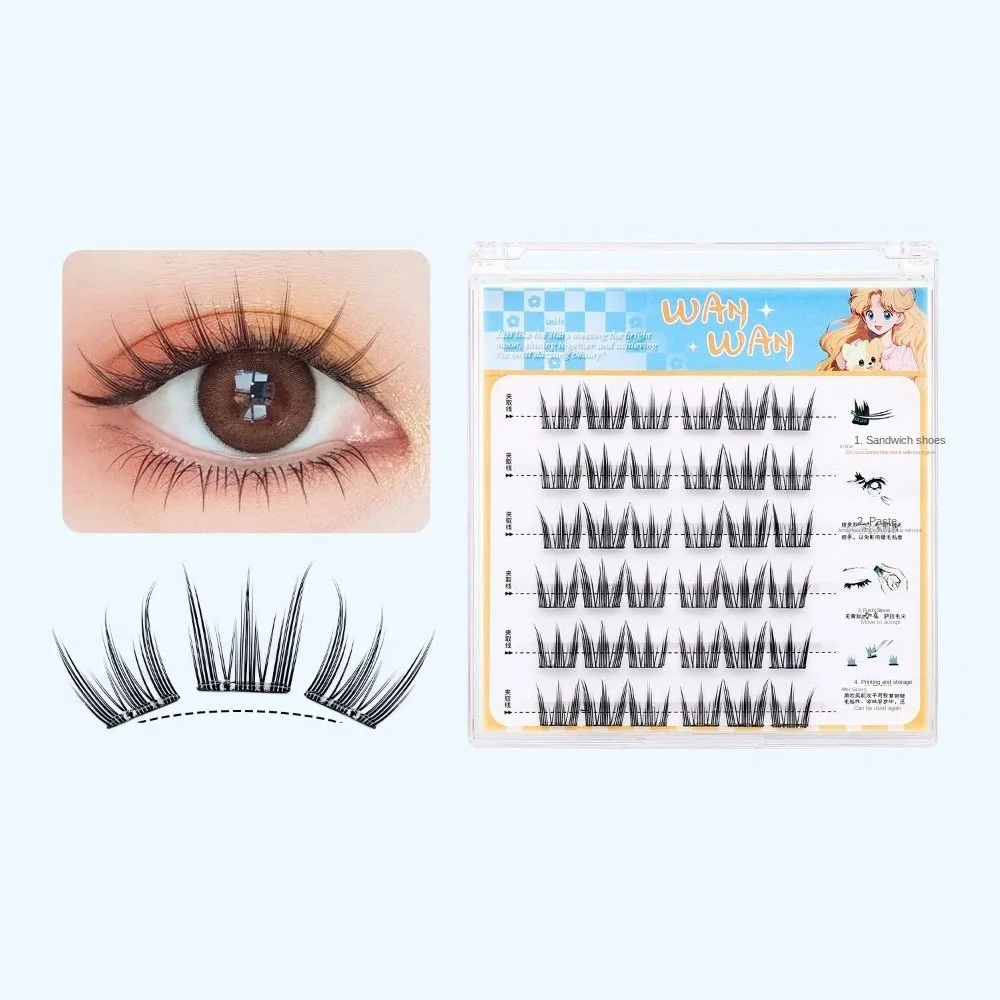 Dolci grappoli per ciglia autoadesive Trucco fai da te senza colla Ciglia finte Strumento per trucco ciglia finte adesive individuali a lunga durata