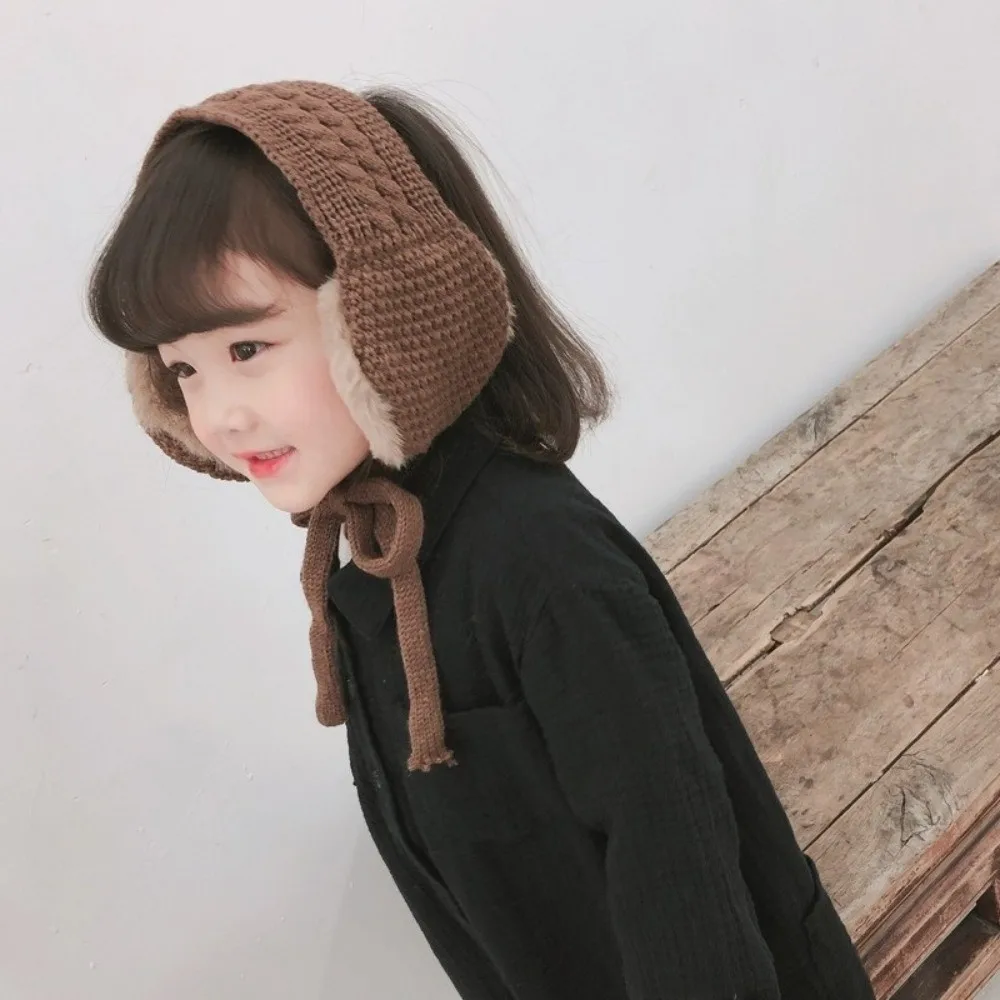 Orejeras gruesas ajustables a prueba de viento para invierno, cubierta de oreja de felpa de lana plegable, bufanda, diadema para exteriores, orejeras antifrío para niños