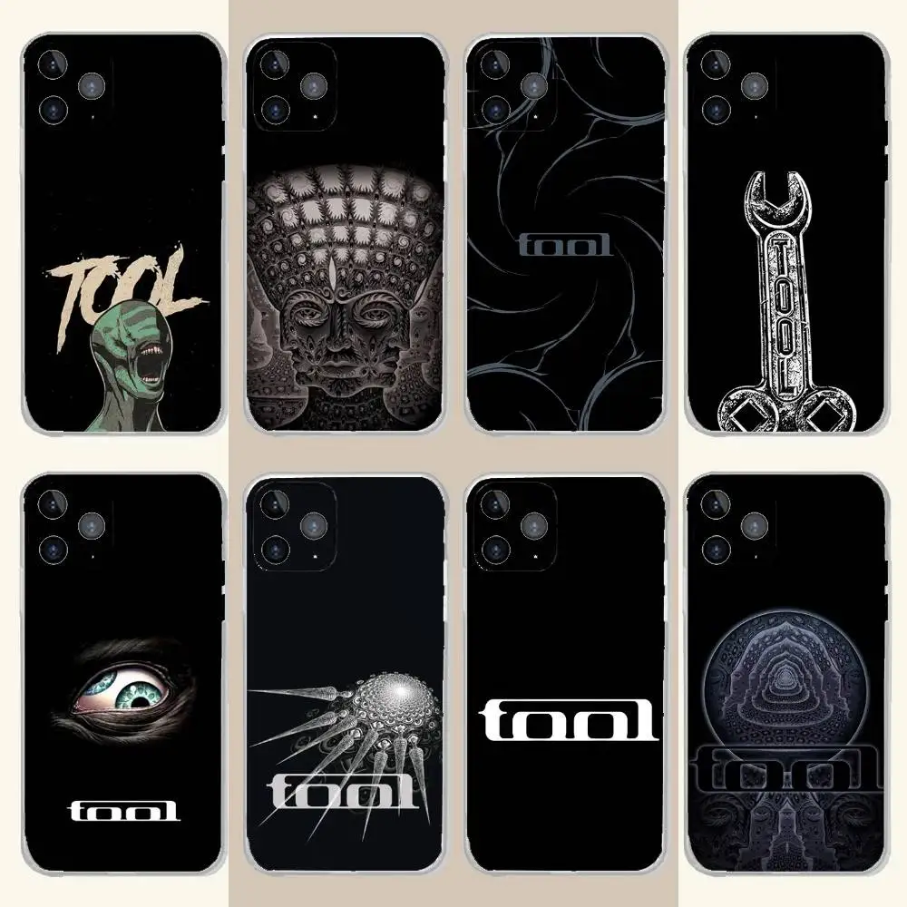 

Music T-Tool Band Rock Phone Case For iPhone 16,15,14,13,12,11 Plus,Pro,Max,XR,XS,Plus,E,SE4,Mini Transparent Soft Cover