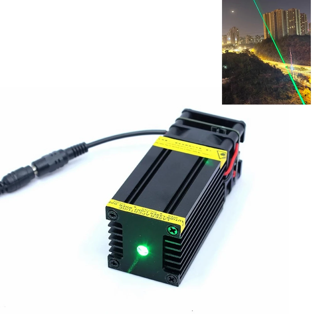 

520nm 3W high-power Green Laser Module TTL bird driving laser 12V PWM laser landmark laser lamp