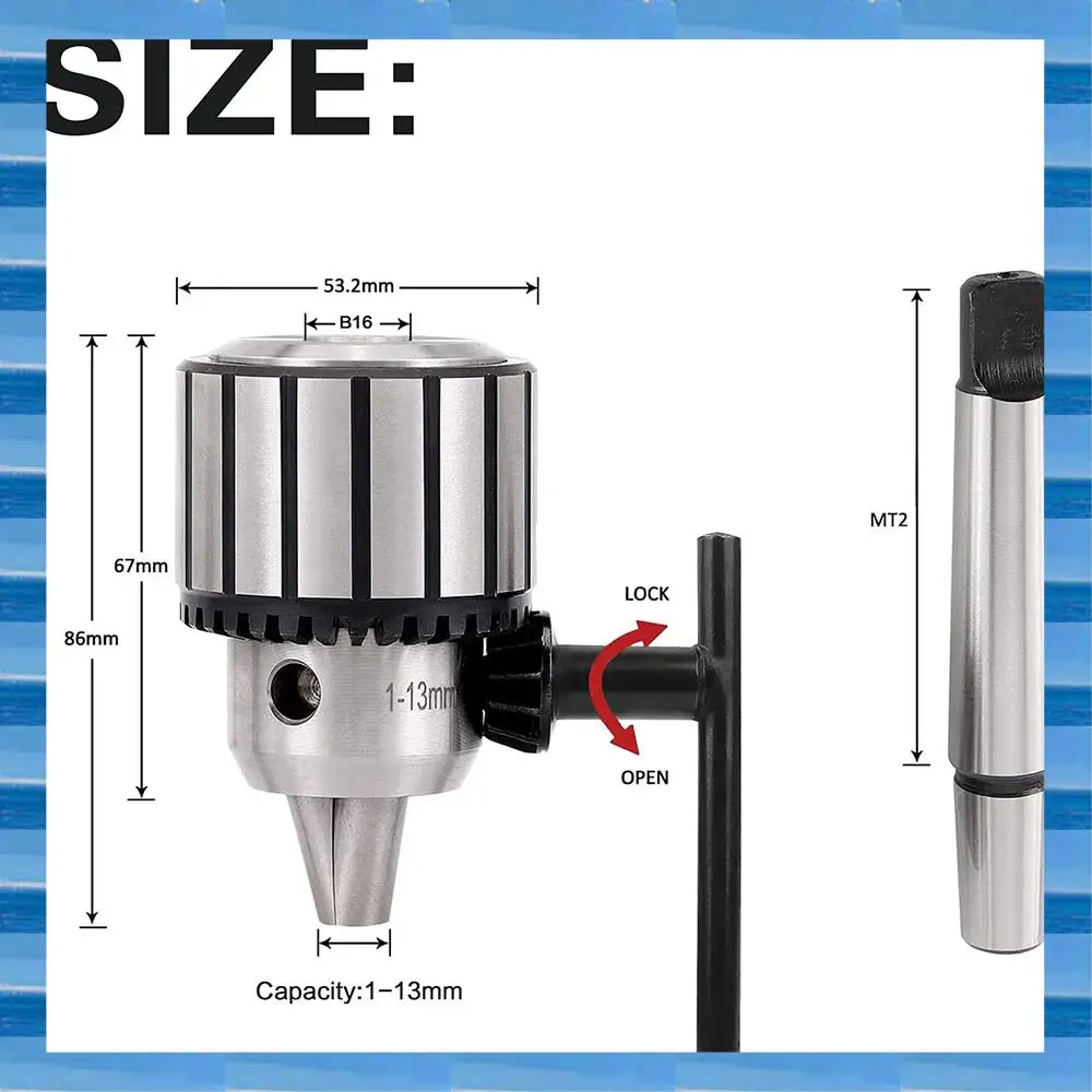 

Вместимость сверлильного патрона AT53 с конусом Морзе MT2, 2 держателя инструмента и ключом K32
