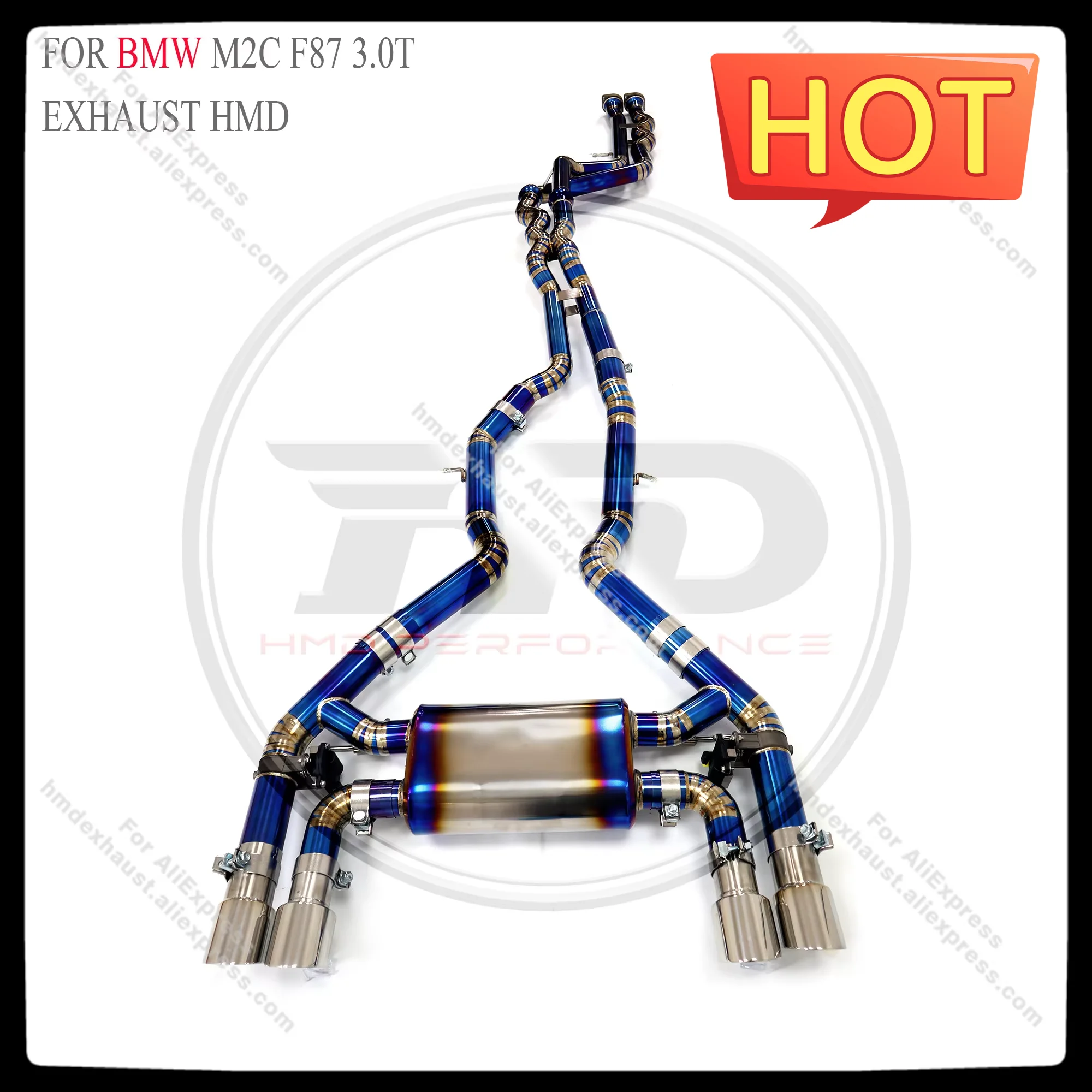 

HMD Titanium Exhaust System Performance Catback for BMW M2C F87 3.0T SS Middle pipe With valve tips