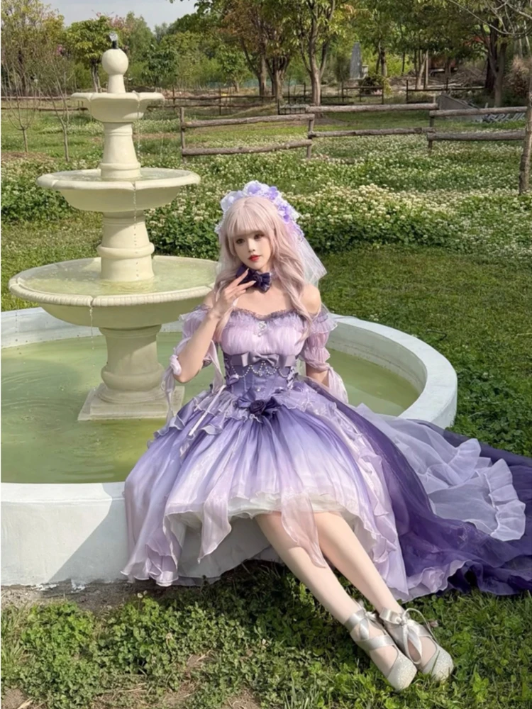 open lace back dress Purple Princess Dress 8 main image 0