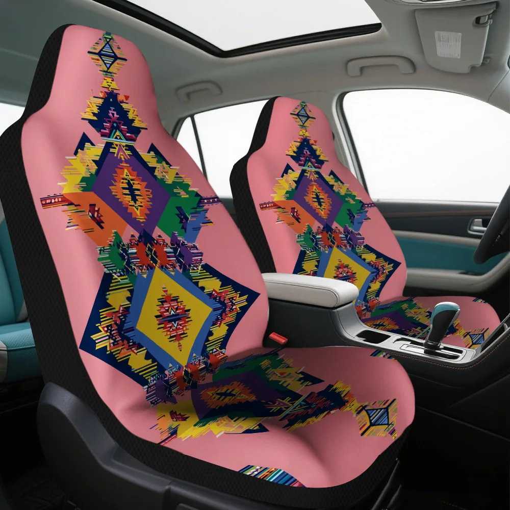 Set Of 2, Featuring A Geometric Tribal Design For Car Seat Covers – A Chic And High-Quality Complete Set For Two Front Seats, Un