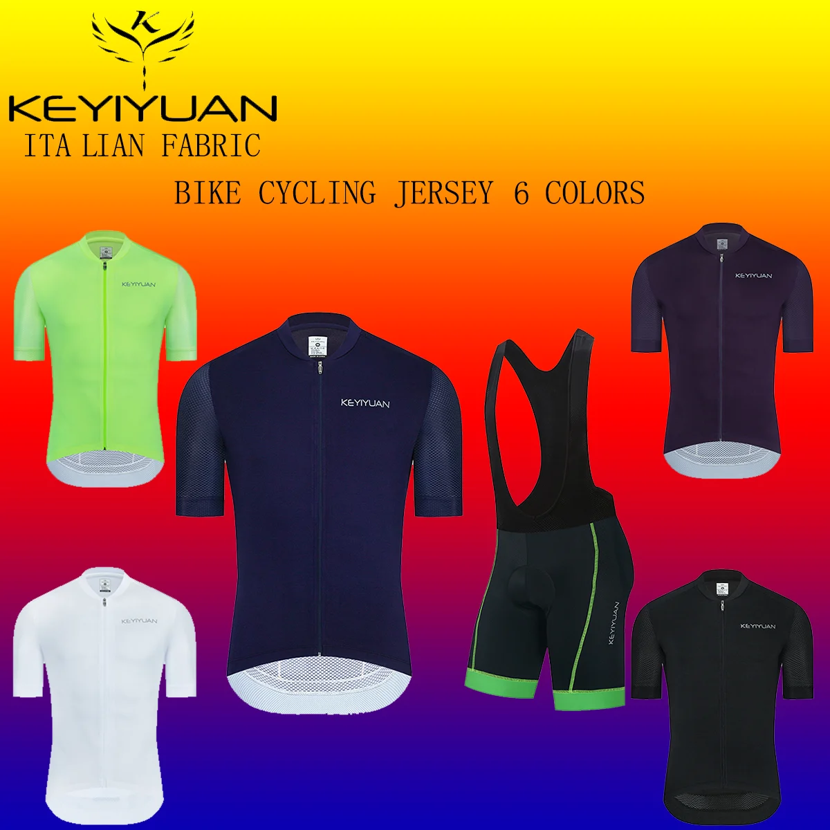 

KEYIYUAN High Quality Cycling Jersey 2023 Team Men Cycling Set Racing Bicycle Clothing Suit Breathable Mountain Bike Clothes