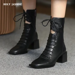 Kobiety skórzane buty na wysokim obcasie damskie botki ciepłe zimowe buty damskie Zipper Sexy obuwie codzienne rozmiar 34-40 buty na wysokim obcasie