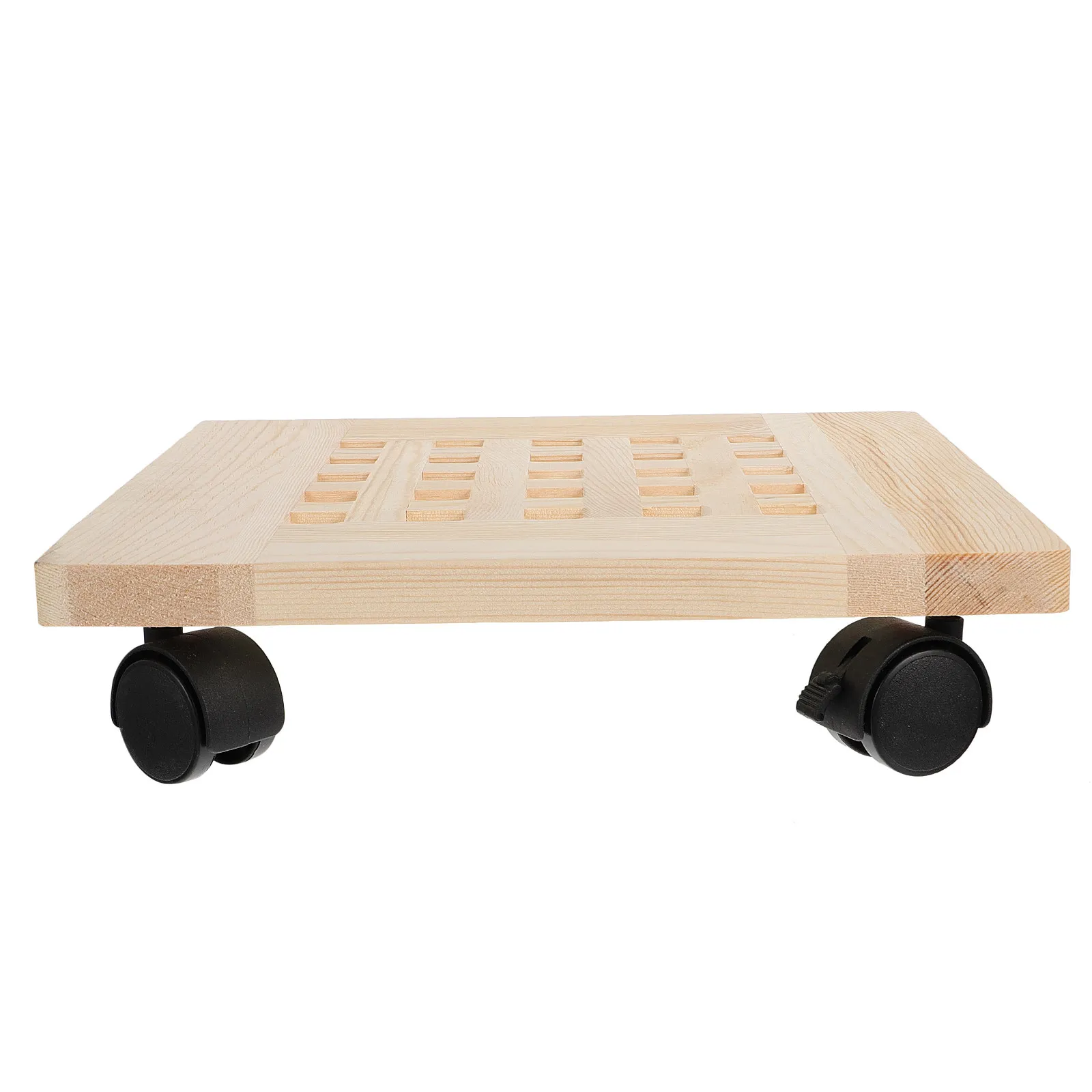 1Pcs Eco Friendly Heavy Duty Wooden Flowerpot Bottom Tray Hollow Design Removable Mobile Plant Pot Stand for Home Garden Wedding