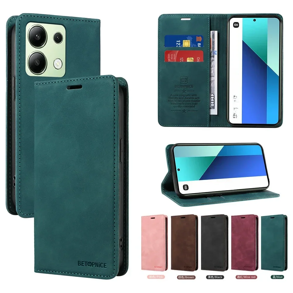 POCO M6 PRO 4G F5 F6 X6 Luxury Skin Leather Case Flip Wallet Book Magnet Auto Closed Cover For Xiaomi POCO M6 F5 F6 X6 PRO Bags