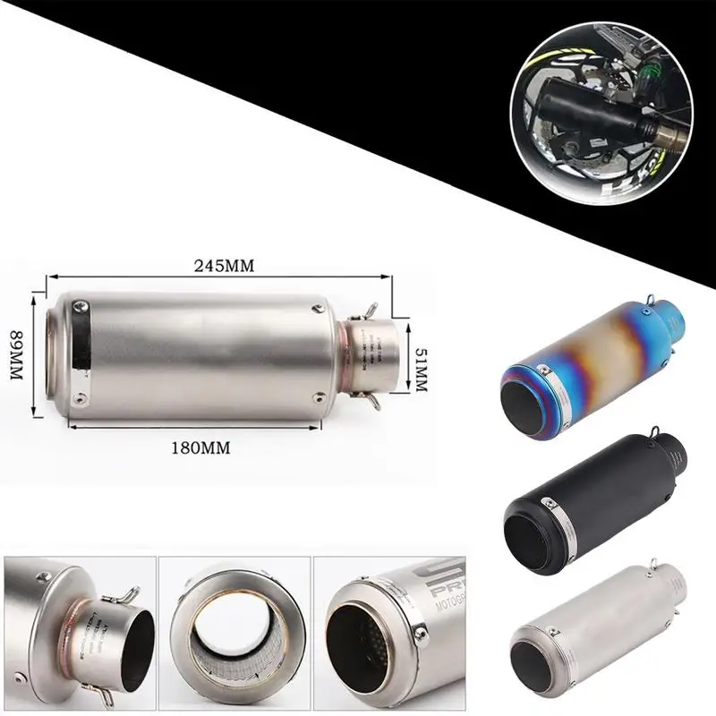 Tubo De Escape De Motocicleta De Aço Inoxidável, Proteção Desbloqueada, 51mm, 60mm SC Exhaust Pipe Substituições