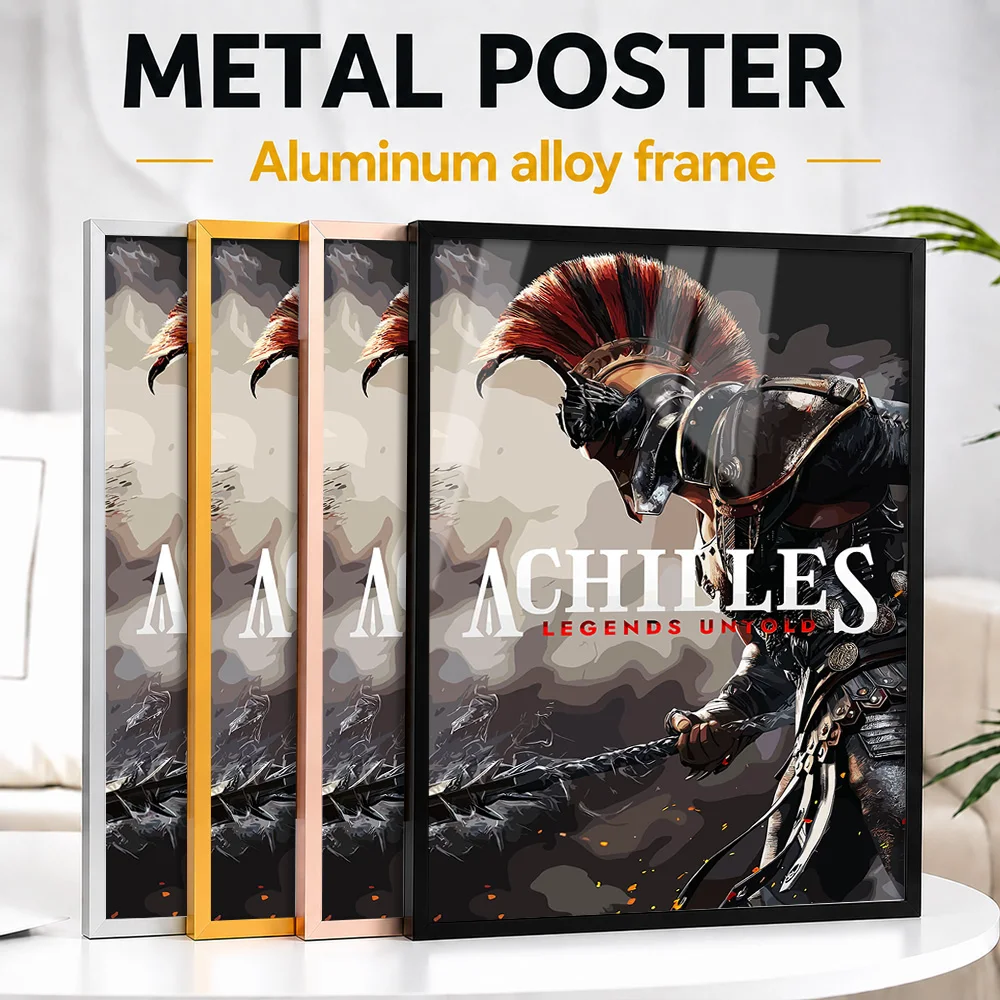 Achilles Legends Untold Game Framed Metal Poster Personalized Hero Tribute Wall Art Designed For Players To Display In Studio